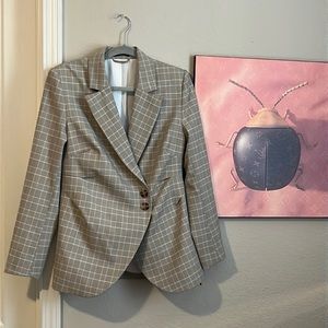 Elie Tahari Pebble Step Plaid Size 6 Blazer